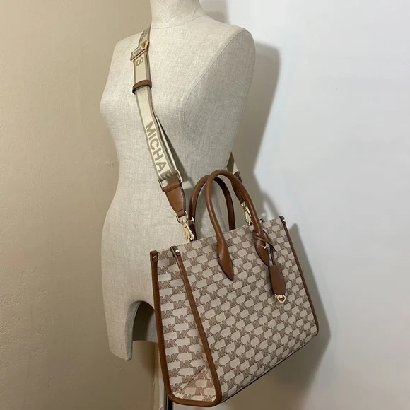 Michael Kors 🤎 Mirella tote bag MK print luggage Multi color - Picture 10 of 10